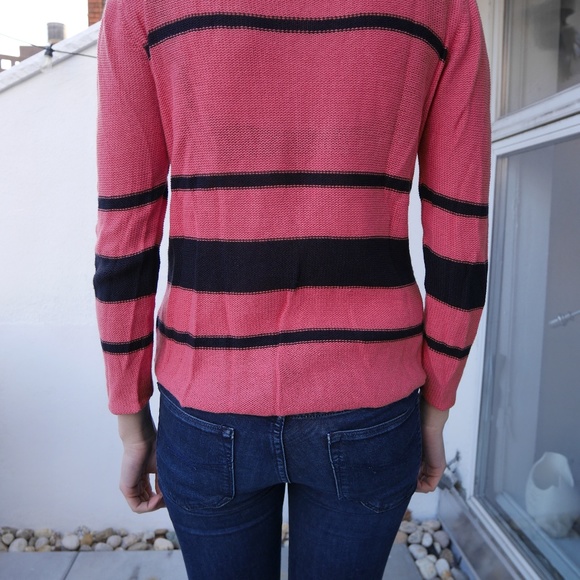 Maje Pink/Gold/Black Striped Sweater, Like New - Picture 2 of 5